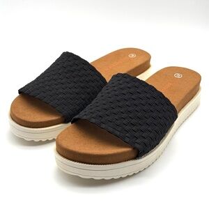 Bernie Mev Capri Black Woven Slides